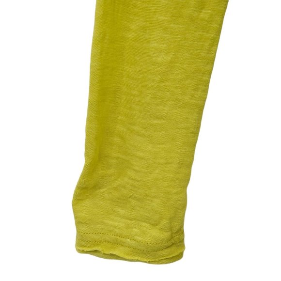 Free People We The Free T Shirt Womens M Yellow V Neck Distressed Long Sleeve - Picture 9 of 16